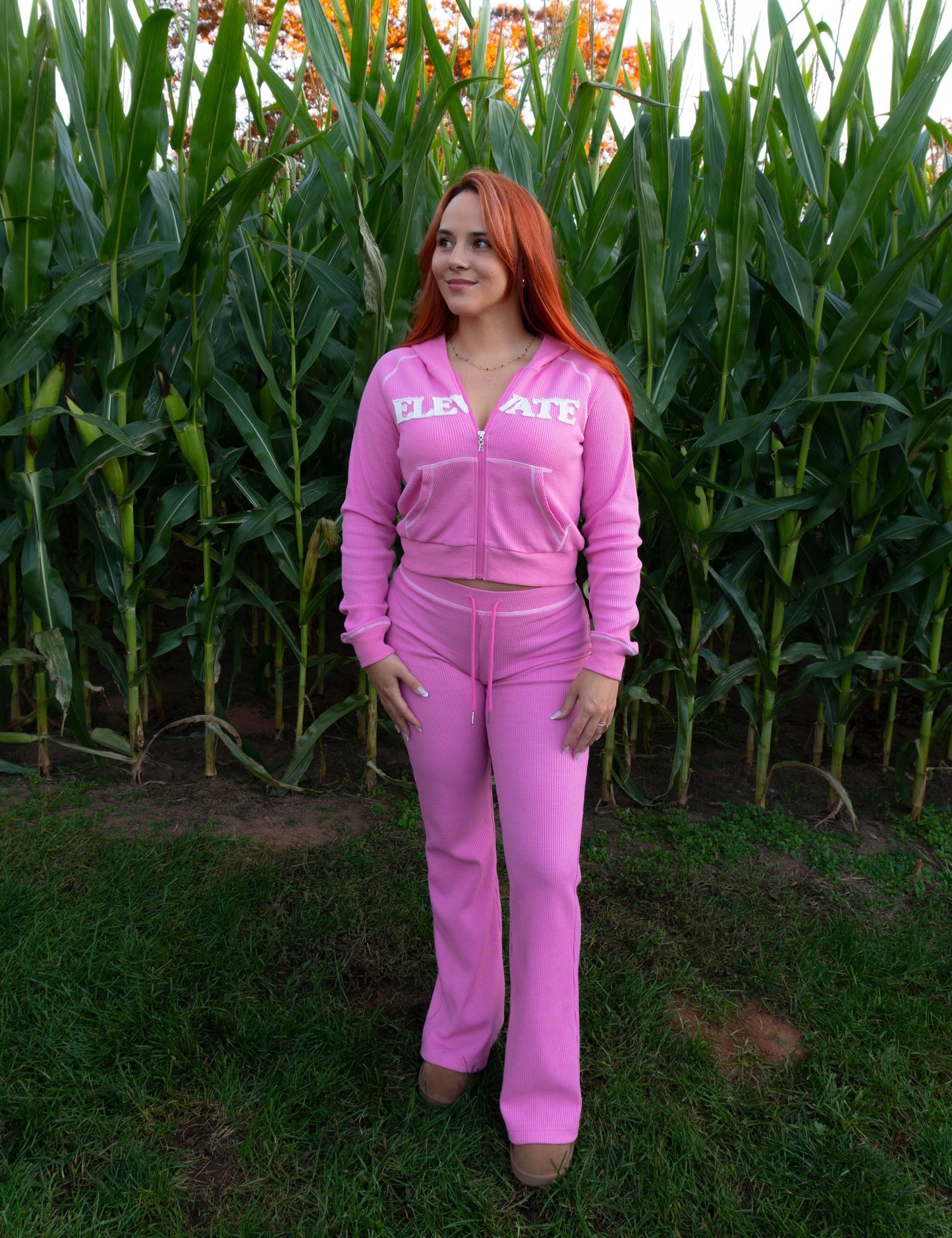 Pink Waffle Knit Bottom