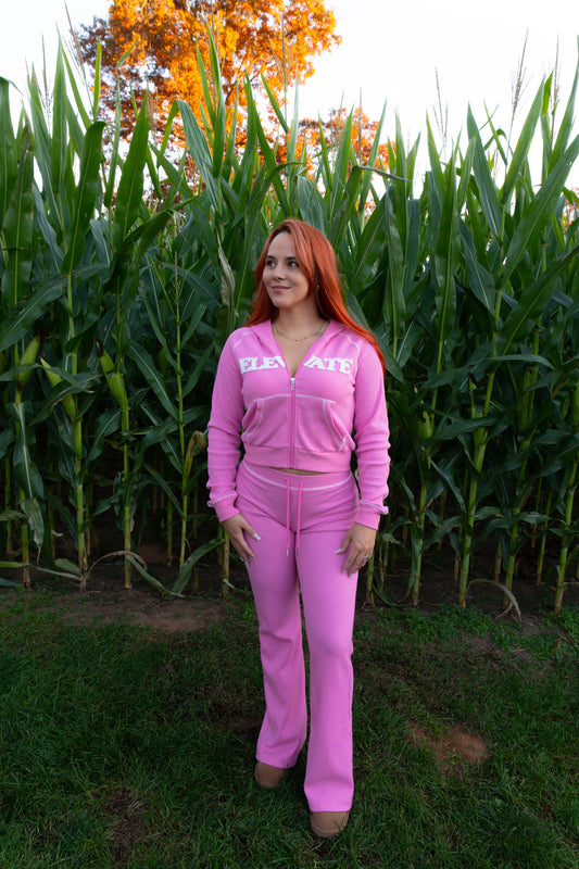 Pink Waffle Knit Top